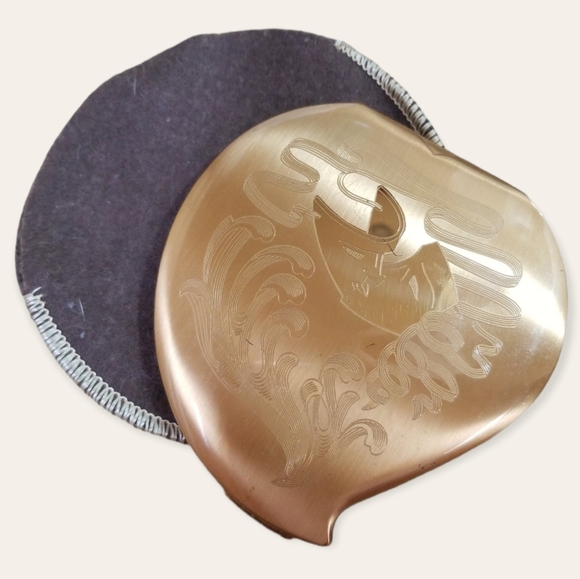 Vintage Elgin American Made in U.S.A. Goldtone Mirrored Powder Purse Compact - Picture 12 of 16